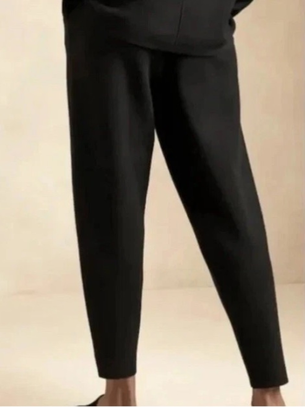Banana Republic Cropped Knit Sweater Jogger Pants Medium In Black Viscose 746624